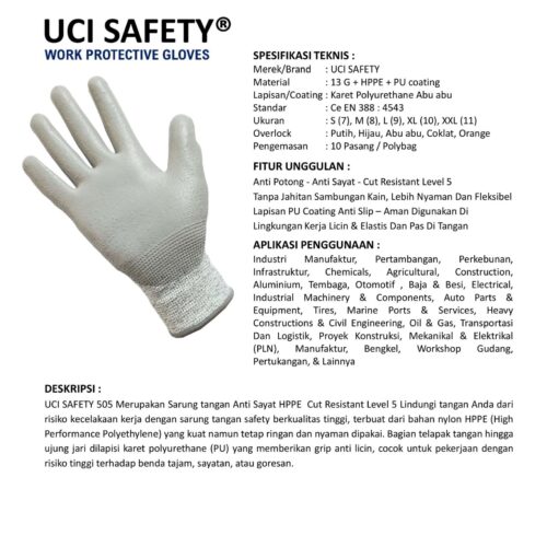 Ukuran XXL Safety Kerja untuk Karet Polyurethane