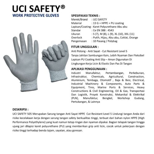 Ukuran M Safety Gloves Welding standar Anti Slip