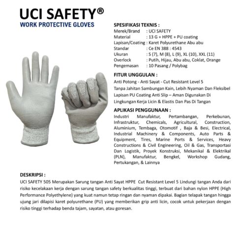 Perkebunan Bengkel Anti Sayat standar Dilapisi Karet