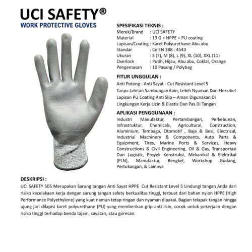 Telapak Tangan Kaca dengan Safety Gloves