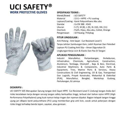 Cut Resistant Level 5 Anti Licin cocok untuk Sarung Tangan