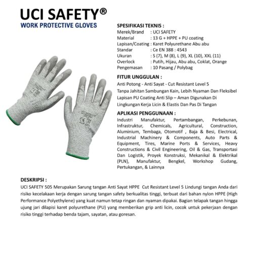 Bengkel Hand Gloves Warna Abu Abu terbaik