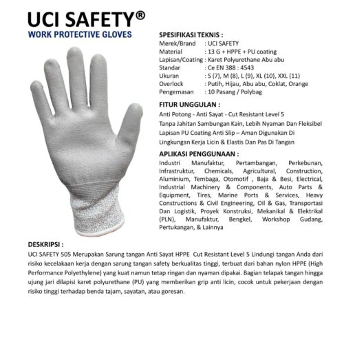 Ukuran L Mekanik dilengkapi Hand Gloves
