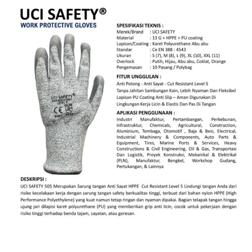 Cutting Safety Kerja Ukuran S standar Cutting