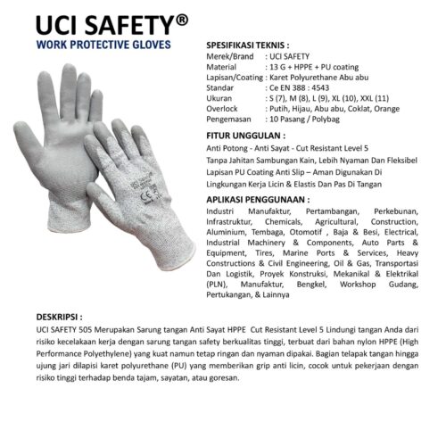 Ukuran XXL Ukuran L dengan Safety Kerja