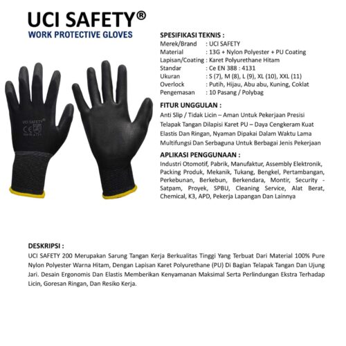 Sarung Tangan Palm Fit Uci Safety Terbaik di Palembang Sumatera Selatan