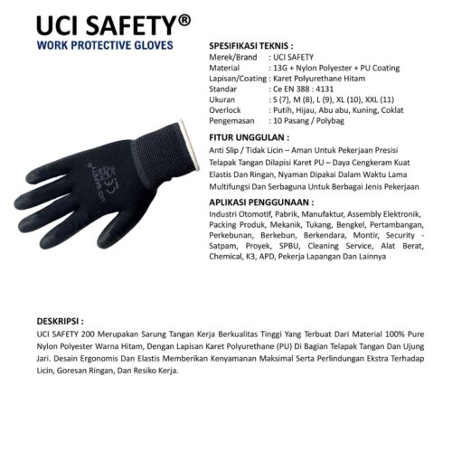Distributor Sarung Tangan Otomotif Uci Safety Murah di Pekanbaru Riau
