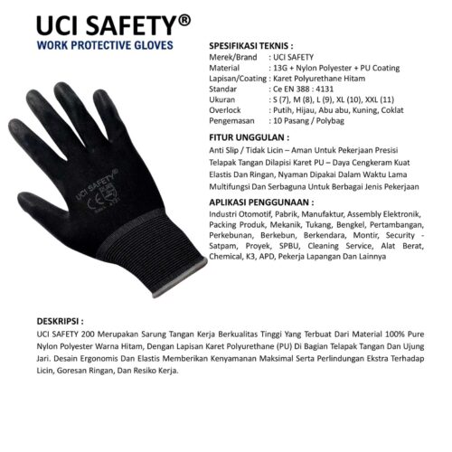 Supplier Sarung Tangan Palmfit PU Uci Safety Resmi di Pekanbaru Riau