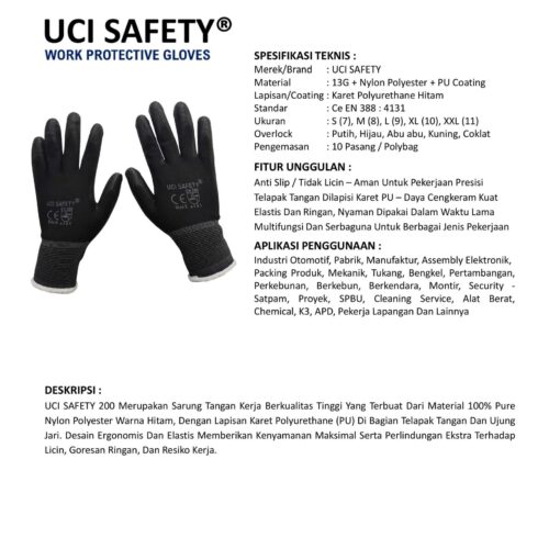 Sarung Tangan Montir Uci Safety Terbaik di Surabaya Jawa Timur