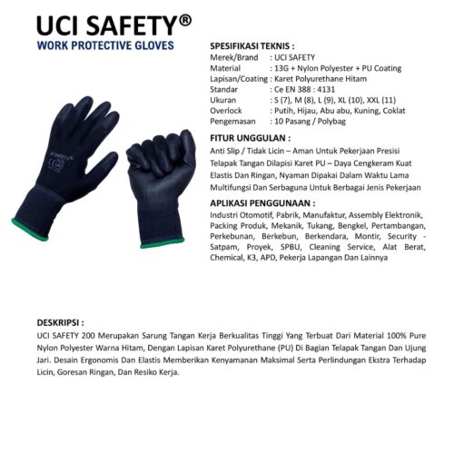 Sarung Tangan Bengkel Uci Safety Terbaik di Medan Sumatera Utara