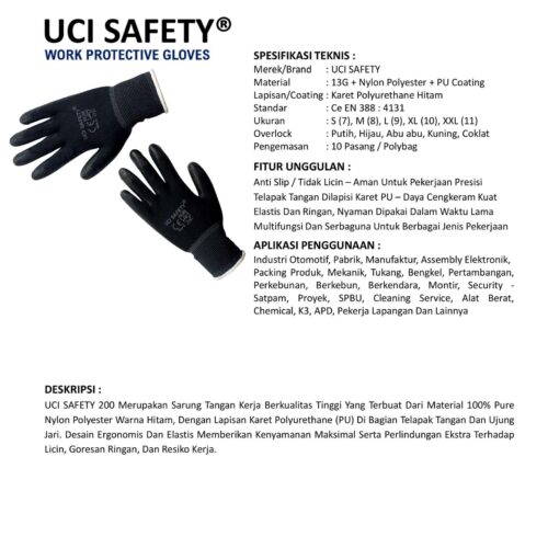 Toko Sarung Tangan Montir Uci Safety Berkualitas Tangerang Banten