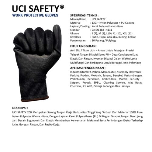 Toko Sarung Tangan Hitam Uci Safety Berkualitas Ambon Maluku