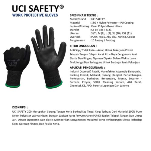Jual Sarung Tangan Coating Uci Safety Harga Terjangkau Batam Kepulauan Riau