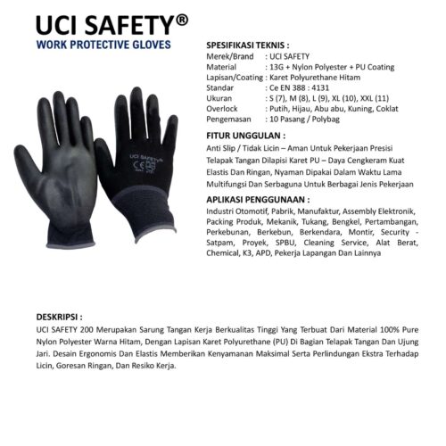 Toko Sarung Tangan Mekanik Uci Safety Berkualitas Padang Sumatera Barat
