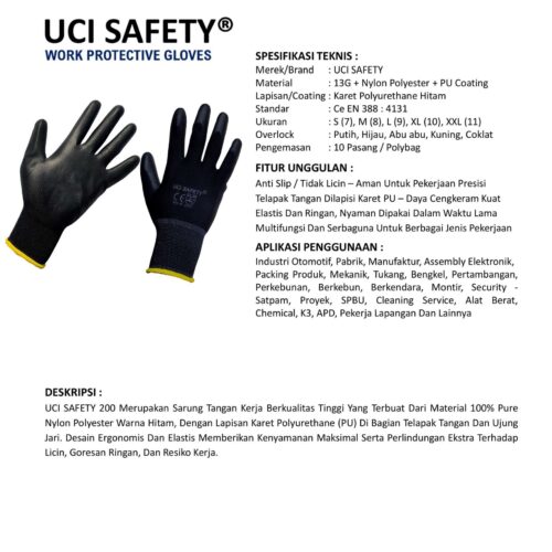 Jual Sarung Tangan Coating Uci Safety Harga Terjangkau Manado Sulawesi Utara