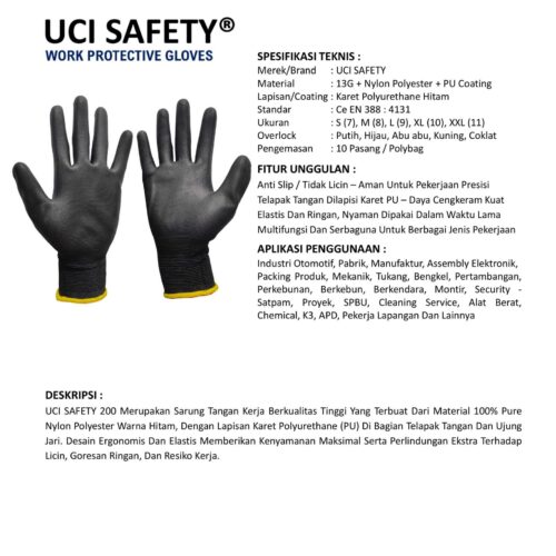 Distributor Sarung Tangan Safety Kerja Uci Safety Murah di Jayapura Papua