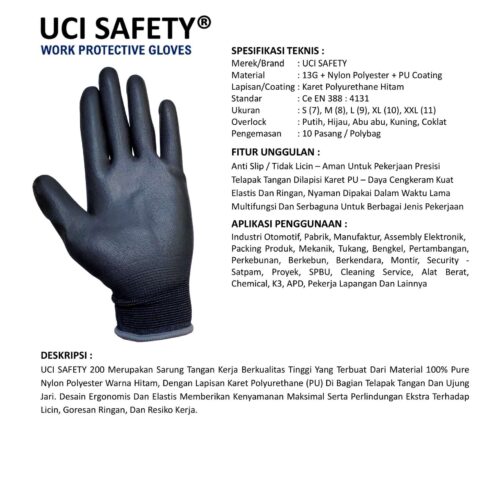 Distributor Sarung Tangan Safety Kerja Uci Safety Murah di Batam Kepulauan Riau
