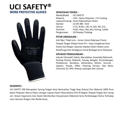 Sarung Tangan Karet Uci Safety Terbaik di Tangerang Banten