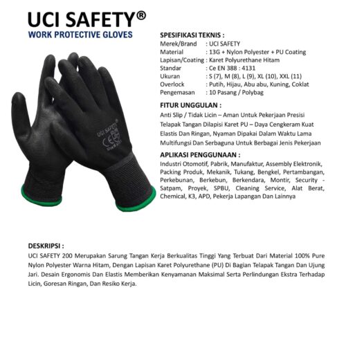 Sarung Tangan Mekanik Uci Safety Terbaik di Solo Jawa Tengah