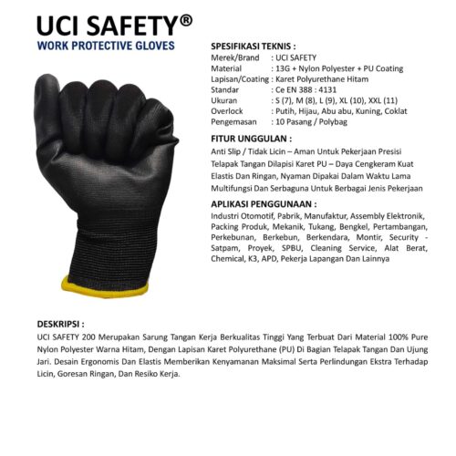 Toko Sarung Tangan PU Uci Safety Berkualitas Padang Sumatera Barat