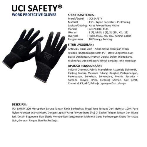 Sarung Tangan Anti Gores Uci Safety Terbaik di Bogor Jawa Barat