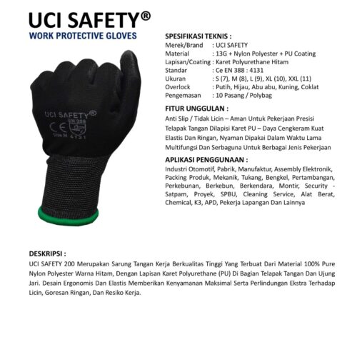 Distributor Sarung Tangan Packing Uci Safety Murah di Bandung Jawa Barat