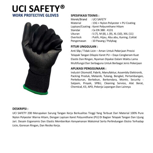 Jual Sarung Tangan Industri Uci Safety Harga Terjangkau Manado Sulawesi Utara