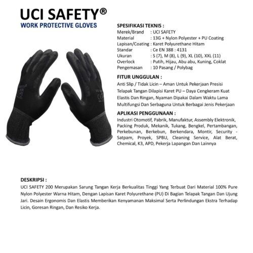 Supplier Sarung Tangan Karet Uci Safety Resmi di Bekasi Jawa Barat