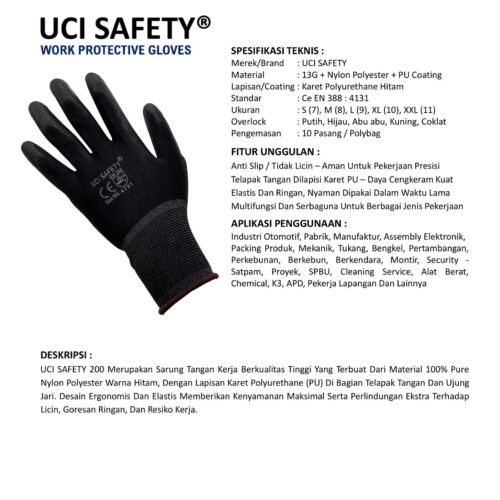 Sarung Tangan Anti Gores Uci Safety untuk Proyek & Industri di Ambon Maluku