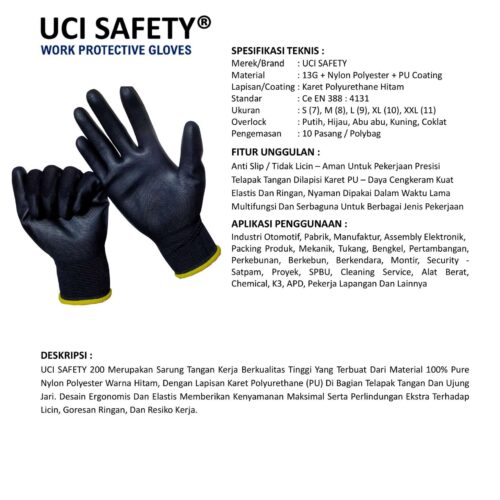 Sarung Tangan Proyek Uci Safety untuk Proyek & Industri di Jayapura Papua