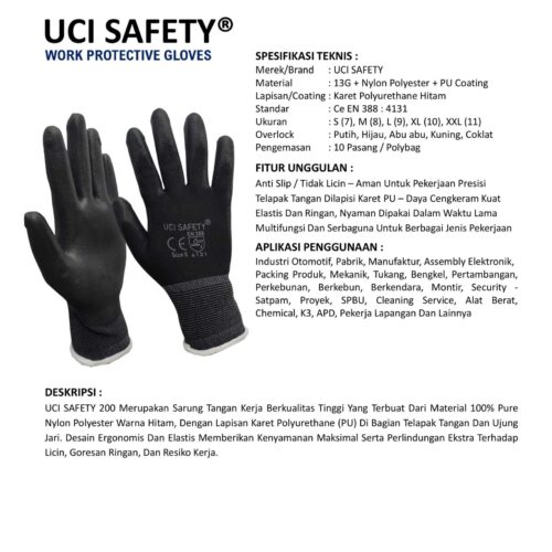 Distributor Sarung Tangan Palmfit PU Uci Safety Murah di Bekasi Jawa Barat