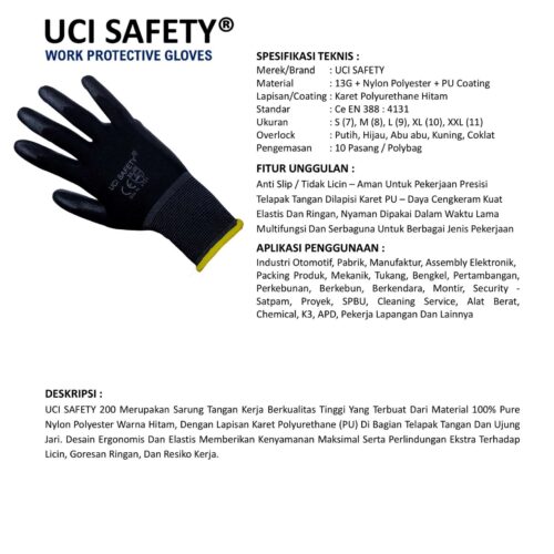 Sarung Tangan Otomotif Uci Safety Terbaik di Bogor Jawa Barat