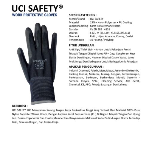 Supplier Sarung Tangan Anti Gores Uci Safety Resmi di Banjarmasin Kalimantan Selatan