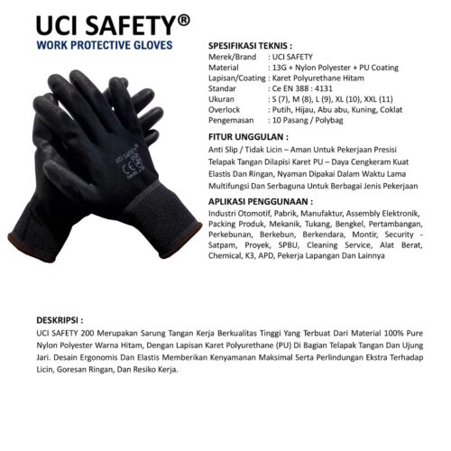 Supplier Sarung Tangan Motor Uci Safety Resmi di Ambon Maluku