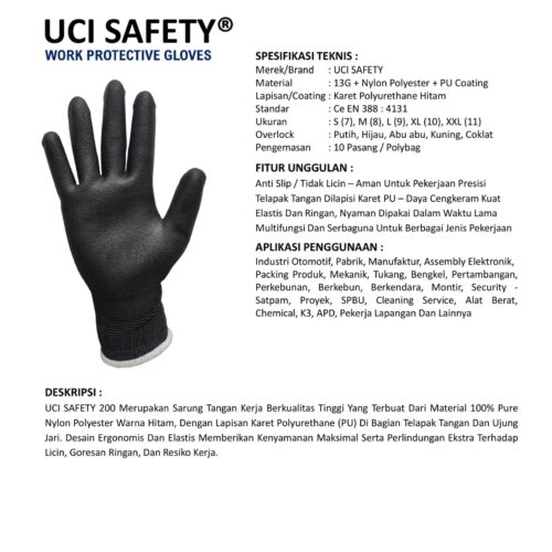 Sarung Tangan Karet Uci Safety untuk Proyek & Industri di Solo Jawa Tengah