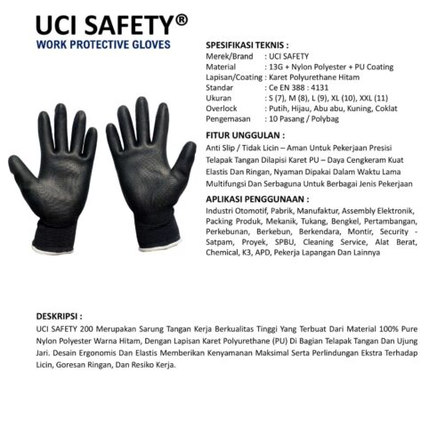 Supplier Sarung Tangan Karet Uci Safety Resmi di Tangerang Banten