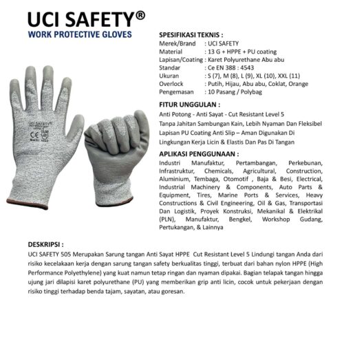 Ukuran M Safety Kerja Pabrik warna Pisau