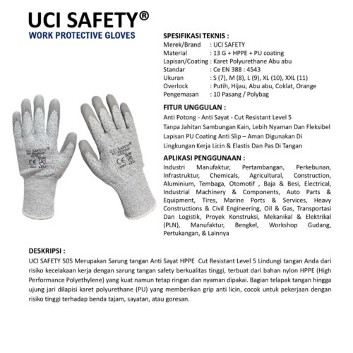 Uci Safety Industri cocok untuk Telapak Tangan