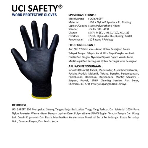Jual Sarung Tangan Coating Uci Safety Harga Terjangkau Medan Sumatera Utara