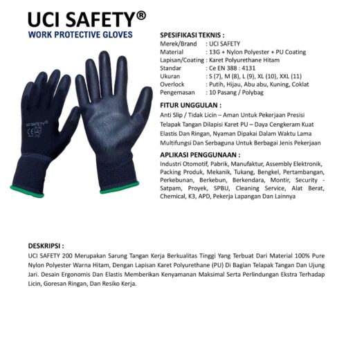 Toko Sarung Tangan Palm Fit Uci Safety Berkualitas Surabaya Jawa Timur
