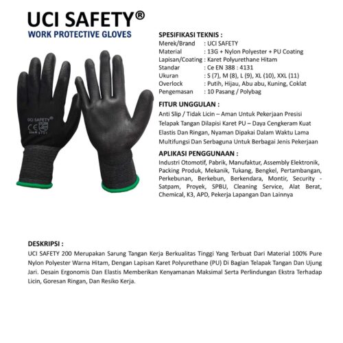 Jual Sarung Tangan Anti Slip Uci Safety Harga Terjangkau Solo Jawa Tengah