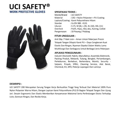 Jual Sarung Tangan Coating Uci Safety Harga Terjangkau Makassar Sulawesi Selatan