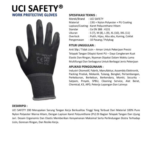 Toko Sarung Tangan Montir Uci Safety Berkualitas Manado Sulawesi Utara