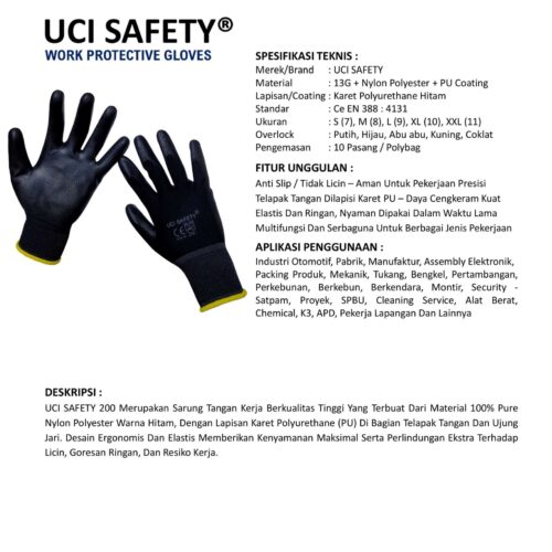 Sarung Tangan Bengkel Uci Safety Cocok untuk Bengkel & Mekanik Banjarmasin Kalimantan Selatan