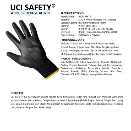 Sarung Tangan Anti Slip Uci Safety Terbaik di Balikpapan Kalimantan Timur