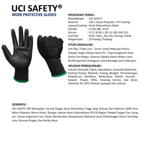 Sarung Tangan Palmfit PU Uci Safety Terbaik di Semarang Jawa Tengah