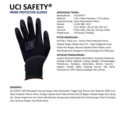 Toko Sarung Tangan Palmfit PU Uci Safety Berkualitas Manado Sulawesi Utara
