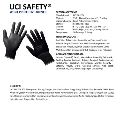 Distributor Sarung Tangan Bengkel Uci Safety Murah di Bandung Jawa Barat