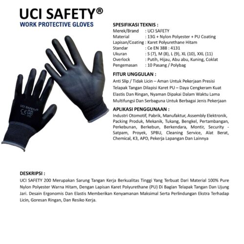 Jual Sarung Tangan Safety Kerja Uci Safety Harga Terjangkau Cirebon Jawa Barat