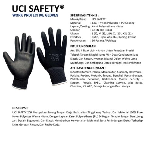 Supplier Sarung Tangan Otomotif Uci Safety Resmi di Medan Sumatera Utara